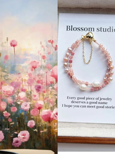 Blossom studio·Fairy Double-Layer Natural Stone Pearl Bracelet｜Elegant White https://www.xiaohongshu.com/goods-detail/6599270bfdf21800014f54bb