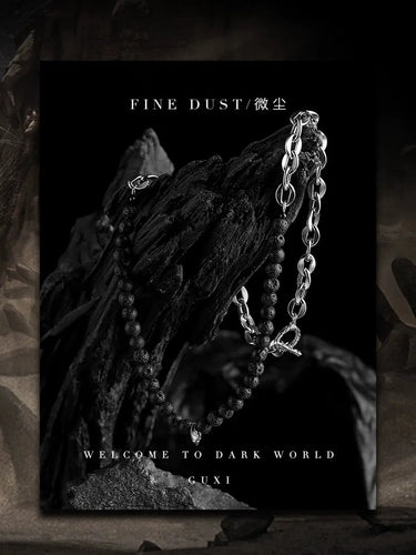 GUI [Dust] Retro Titanium Steel Necklace Men's Design Sense Niche VolcBrand: GUIChain material: titanium steelStyle: Original designCondition: NewStore name: Buddha & energy Feng Shui jewelry storeThe main type of our shop: crystalBuddha&EnergyBuddha&EnergyDesign Sense Niche Volcanic Rock Beaded Sweater Chain High Sense