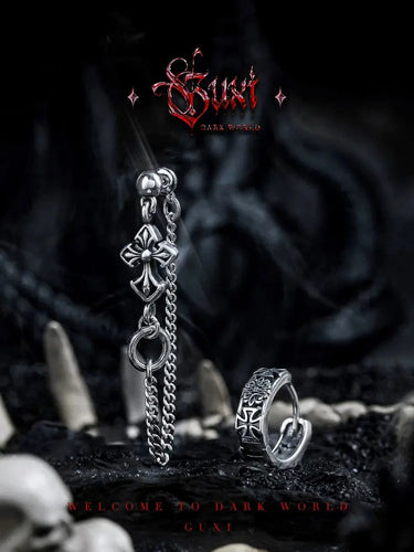 Guxi [Dark Redemption] Dark Style 925 Silver Stud Earrings Men's High Brand: GysiStyle: Original designNovelty: Freshly bakedQuantity: SingleStore name: Buddha & energy fernings jewelry storeThe main type of our shop: crystal &Buddha&EnergyBuddha&EnergyGuxi [Dark Redemption] Dark Style 925 Silver Stud Earrings Men'