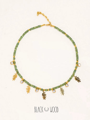 Black Wood | Green Phosphorus Gray Orange Pomegranate White Moonlight Violet Stone Natural Stone Custom Beaded Necklace Buddha&Energy