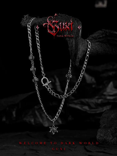 GUI [Eye of Rights] Niche Ins Titanium Steel Necklace High Sense Boys Brand: GUIChain material: titanium steelPattern: Stars/Sun and Moon/Clouds/UniverseStyle: Original designCondition: NewStore name: Buddha & energy Peng Shuai jewBuddha&EnergyBuddha&EnergyRights] Niche Ins Titanium Steel Necklace High Sense Boys Pendants Trendy Men'