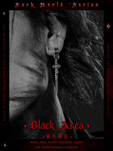 Guxi [Black Restricted Area] Dark Style Vintage Cross 925 Silver EarriBuddha&EnergyBuddha&EnergyGuxi [Black Restricted Area] Dark Style Vintage Cross 925 Silver Earrings Male Niche Earrings Female Senior Sense
