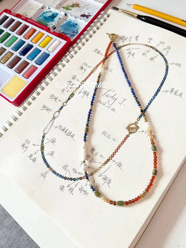 【Original】Van Gogh《Sunflower》｜Lapis Lazuli Baroque Necklace · 53cmLeft and Right（without Buckle） https://www.xiaohongshu.com/goods-detail/656ad31c8213290001c03190