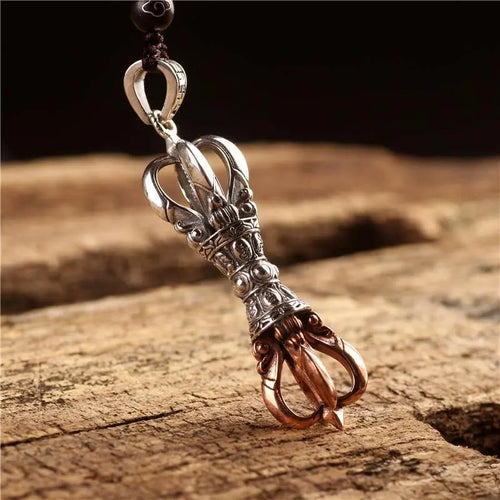 Five-strand vary necklaceFine Sterling Silver Inlaid Copper Five-strand Vary Pestle Carry-on Vintage Personalized Creative Necklace Pendant for Men and Women
Buddha EnergyBuddha&Energy-strand vajra necklace